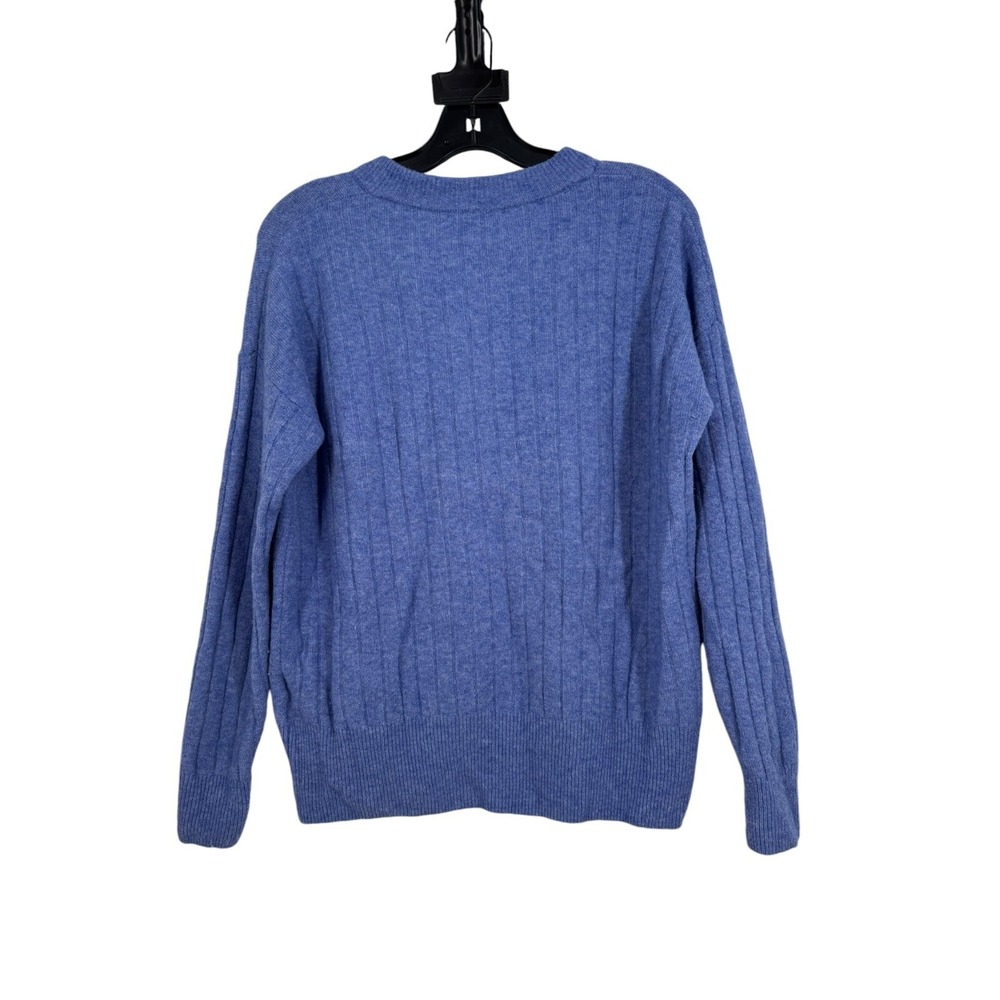 Madewell Women's Blue Heather Bowden Henley Coziest Yarn Sweater Size Small - Picture 4 of 9